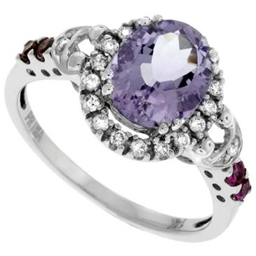 Prima Diamond And Pink Amethyst Ring