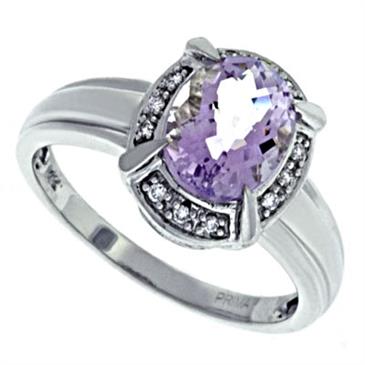 Prima Diamond And Pink Amethyst Ring