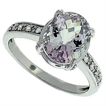 Prima Diamond And Pink Amethyst Ring