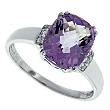 Prima Diamond And Pink Amethyst Ring