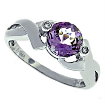 Prima Diamond And Pink Amethyst Ring