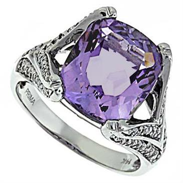 Prima Diamond And Pink Amethyst Ring