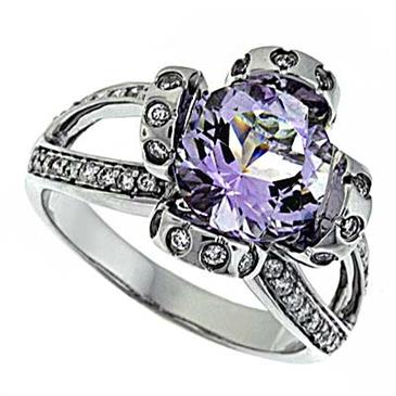 Prima Diamond And Pink Amethyst Ring