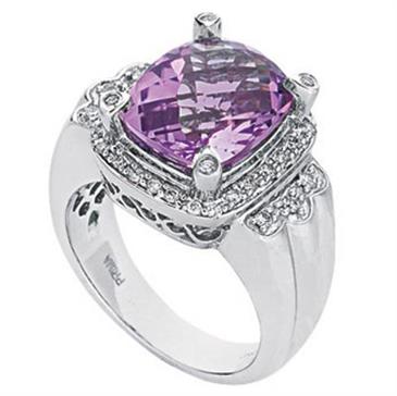 Prima Diamond And Pink Amethyst Ring