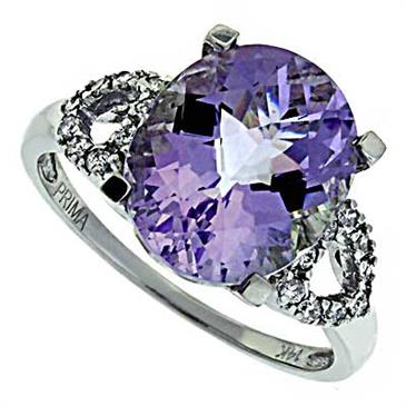 Prima Diamond And Pink Amethyst Ring