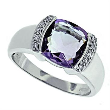 Prima Diamond And Pink Amethyst Ring