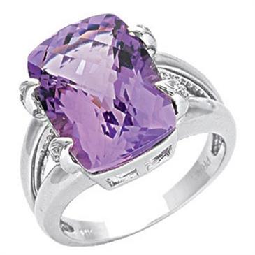 Prima Diamond And Pink Amethyst Ring