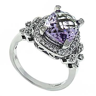 Prima Diamond And Pink Amethyst Ring