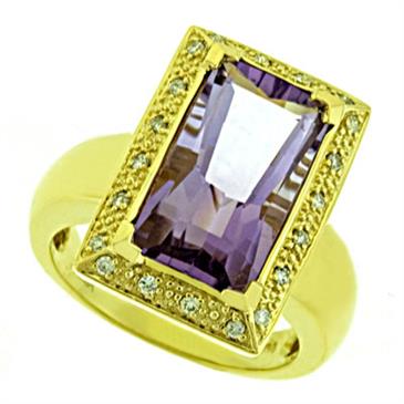 Prima Diamond And Pink Amethyst Ring