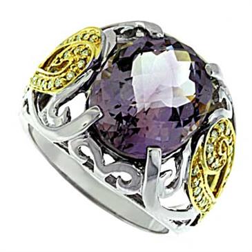 Prima Diamond And Pink Amethyst Ring