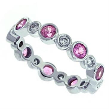 Prima Diamond And Pink Sapphire Eternity Band