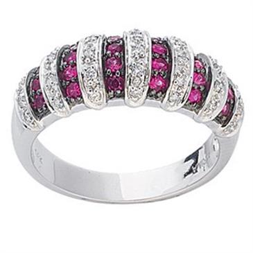 Prima Diamond And Pink Sapphire Ring