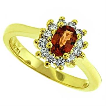 Prima Diamond And Red Sapphire Ring