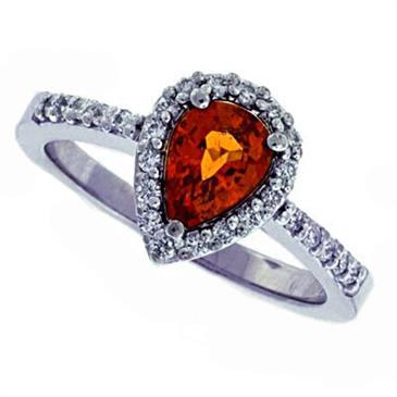 Prima Diamond And Red Sapphire Ring