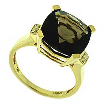 Prima Diamond And Smokey Quartz Ring