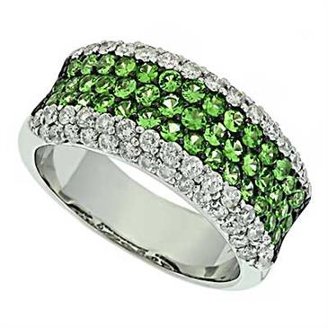 Prima Diamond And Tsavorite Ring