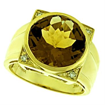 Prima Diamond And Whiskey Quartz Ring