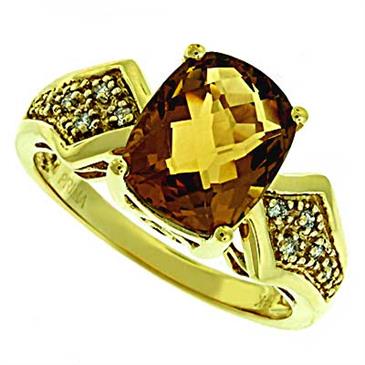 Prima Diamond And Whiskey Quartz Ring