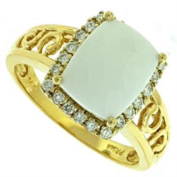 Prima Diamond And White Agate Ring