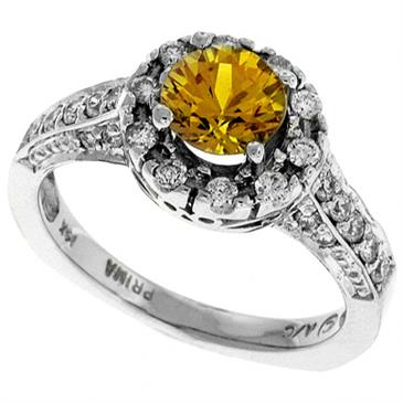 Prima Diamond And Yellow Sapphire Ring 