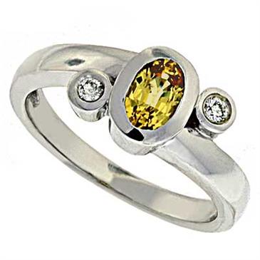 Prima Diamond And Yellow Sapphire Ring