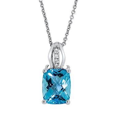 Prima Diamond & Blue Topaz Pendant