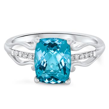 Prima Diamond & Blue Topaz Ring