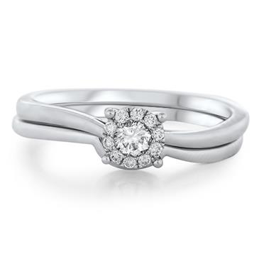 Prima Diamond Cluster Ring With Matching Band