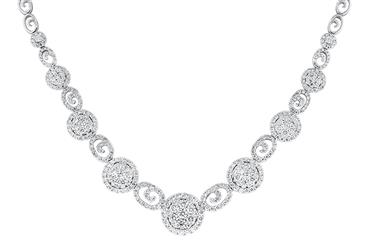 Prima Diamond Cluster Waves Necklace