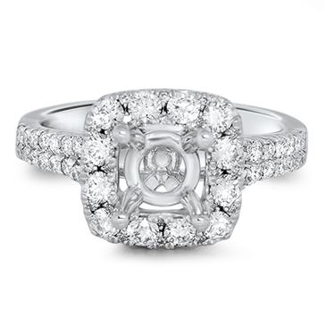 Prima Diamond Cushion Halo Eng Ring