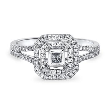 Prima Diamond Double Halo Split Shank Engagement Ring