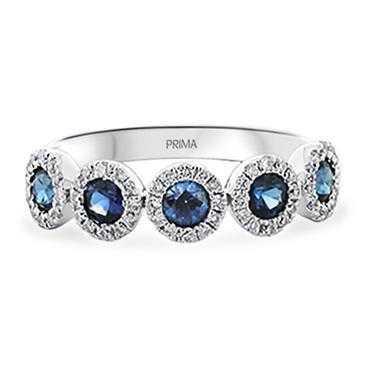 Prima Diamond & Five Stone Sapphire Band