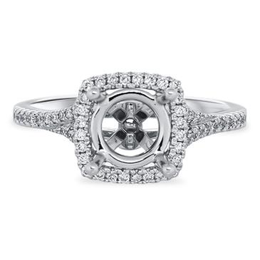 Prima Diamond Halo V Shank Diamond Engagement Ring