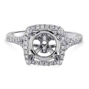 Prima Diamond Halo V Shank Engagement Ring