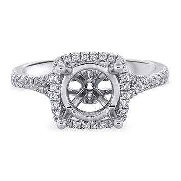 Prima Diamond Halo V Shank Engagement Ring