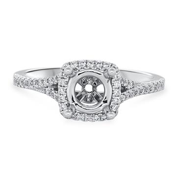 Prima Diamond Halo V Shank Engagement Ring