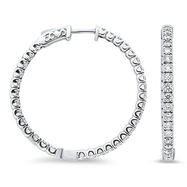 Prima Diamond Hoop Earrings With Lock