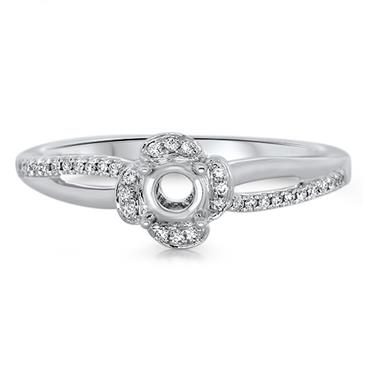 Prima Diamond Mini Fower Engagement Ring