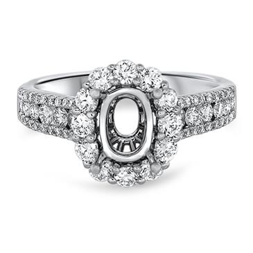 Prima Diamond Oval Halo Eng Ring