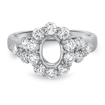 Prima Diamond Oval Halo Engagement Ring