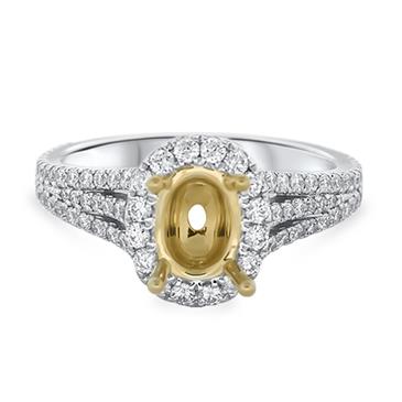 Prima Diamond Oval Halo Engagement Ring