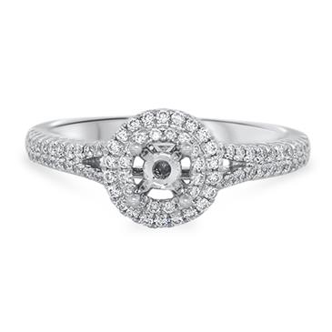 Prima Diamond Round Double Halo Engagement Ring