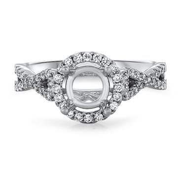 Prima Diamond Round Halo Infinity Shank Eng Ring