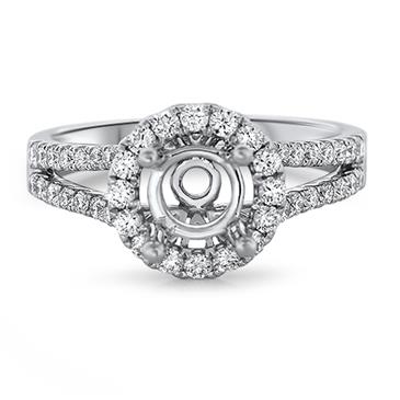 Prima Diamond Round Halo Split Shank Eng Ring