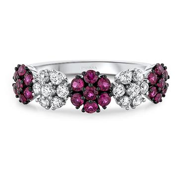 Prima Diamond & Ruby 5 Flower Band