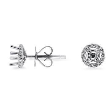 Prima Diamond Semi Mount Earrings (0.30ct Center)