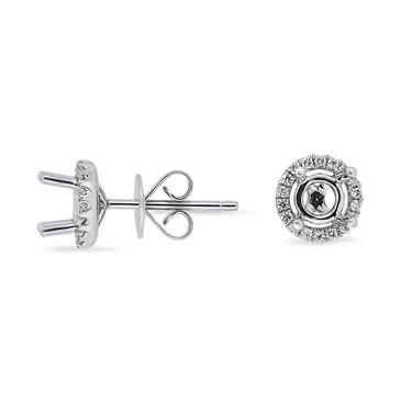 Prima Diamond Semi Mount Earrings (0.50ct Center)