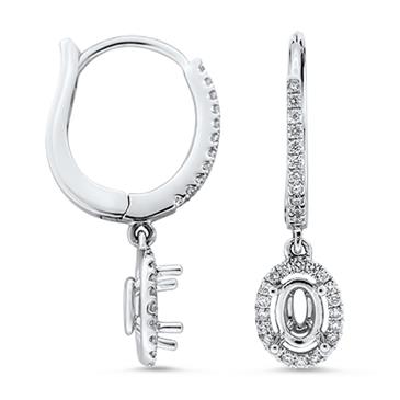 Prima Diamond Semi Mount Earrings