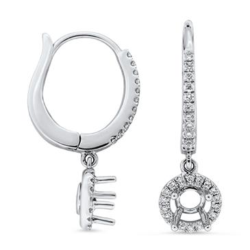 Prima Diamond Semi Mount Earrings