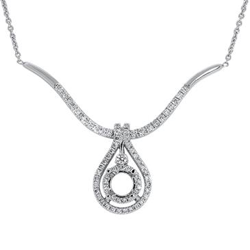 Prima Diamond Semi Mount Pear Drop Necklace